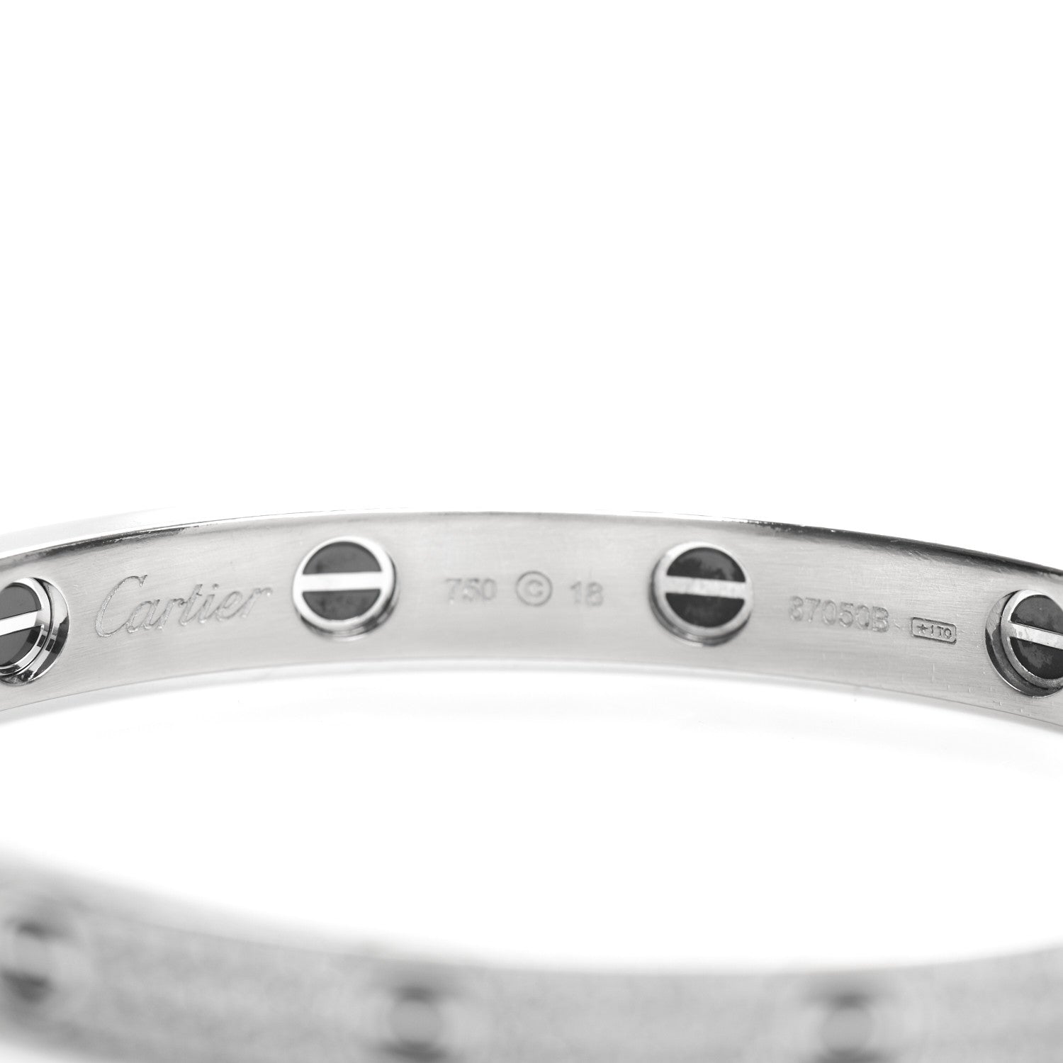 Cartier 18K White Gold Diamond Ceramic LOVE Paved Bracelet 18 4 of 4
