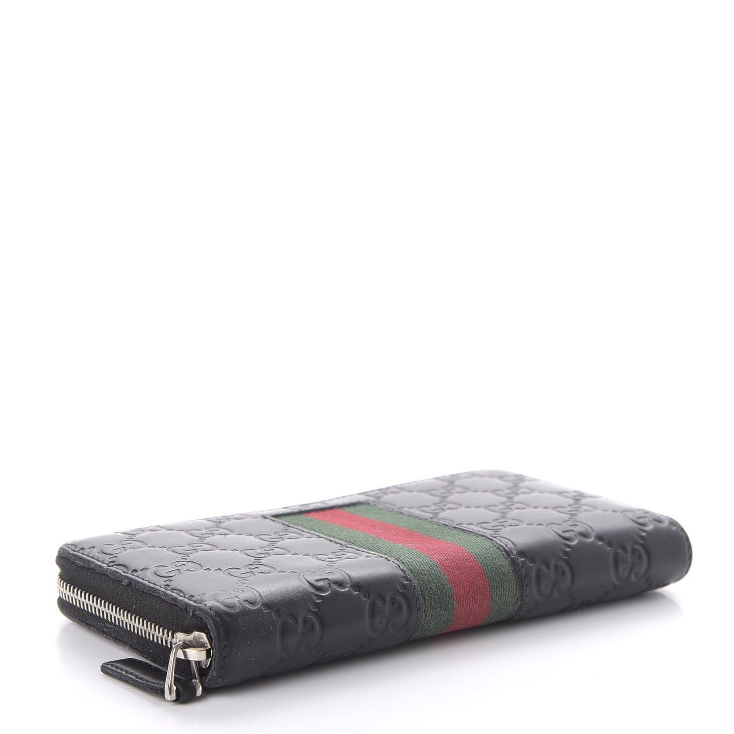 Guccissima Web Zip Around Wallet Black