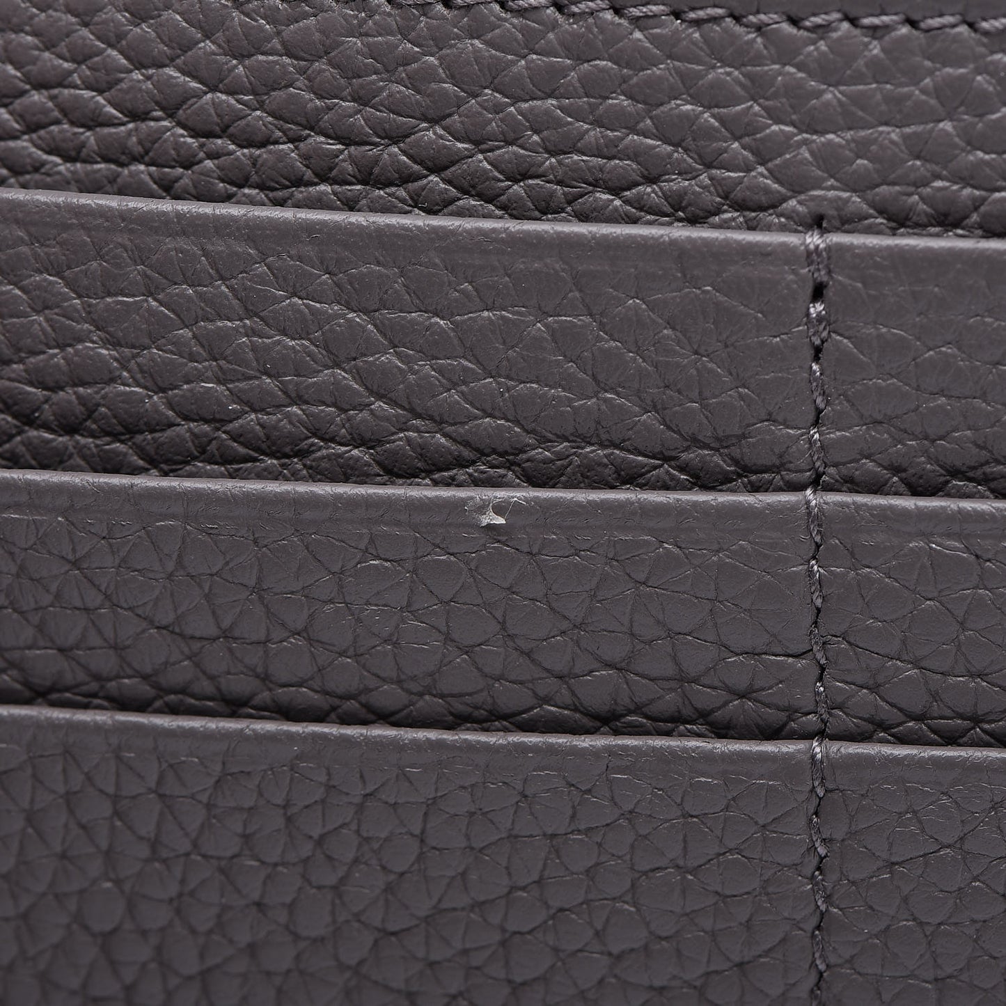 Grained Calfskin Sac De Jour Souple Thin Wallet Fog