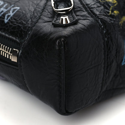 Balenciaga Agneau Classic Silver Hardware Graffiti Reporter XS Black 8 of 9