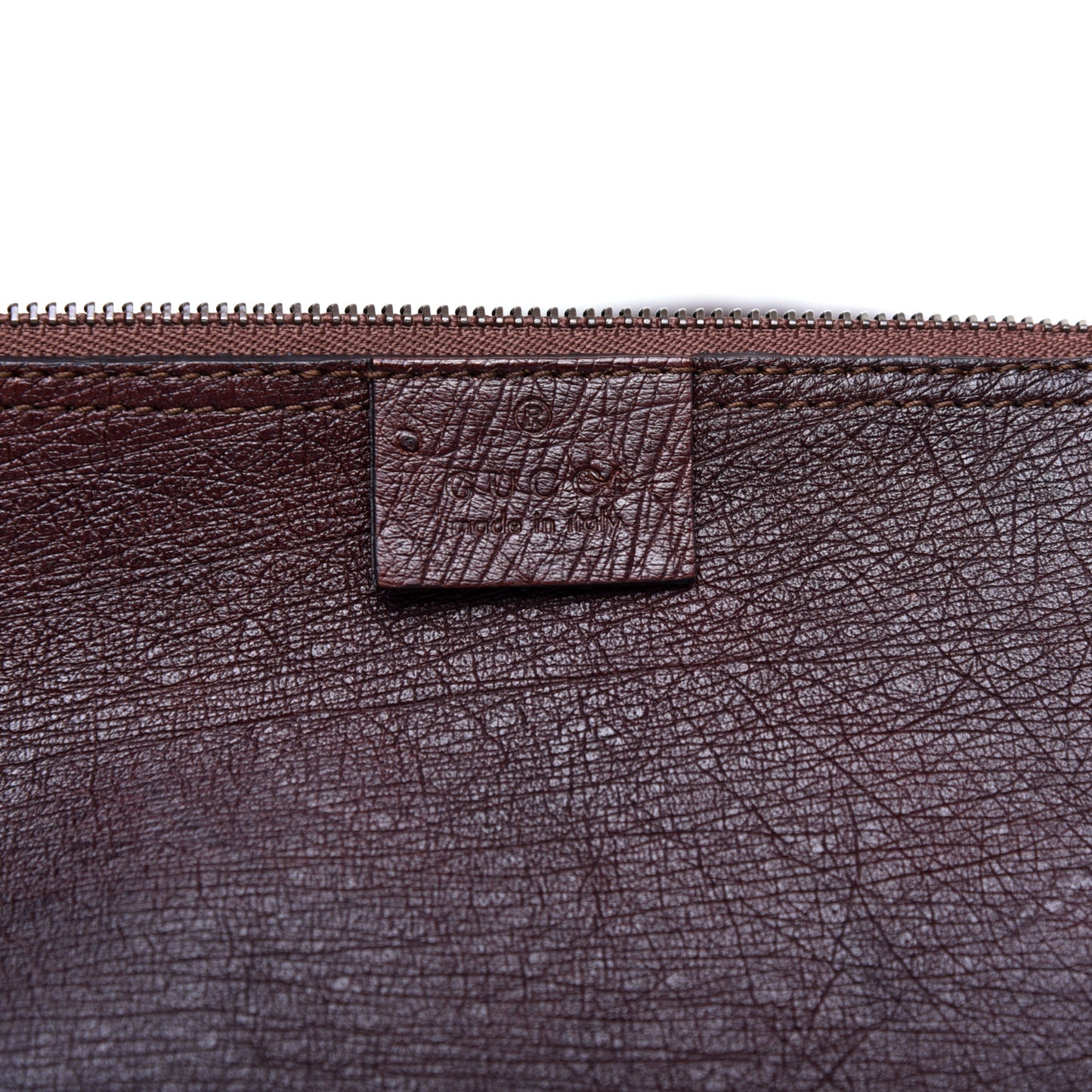 Soft Ostrich Web Large Jackie Hobo Dark Brown