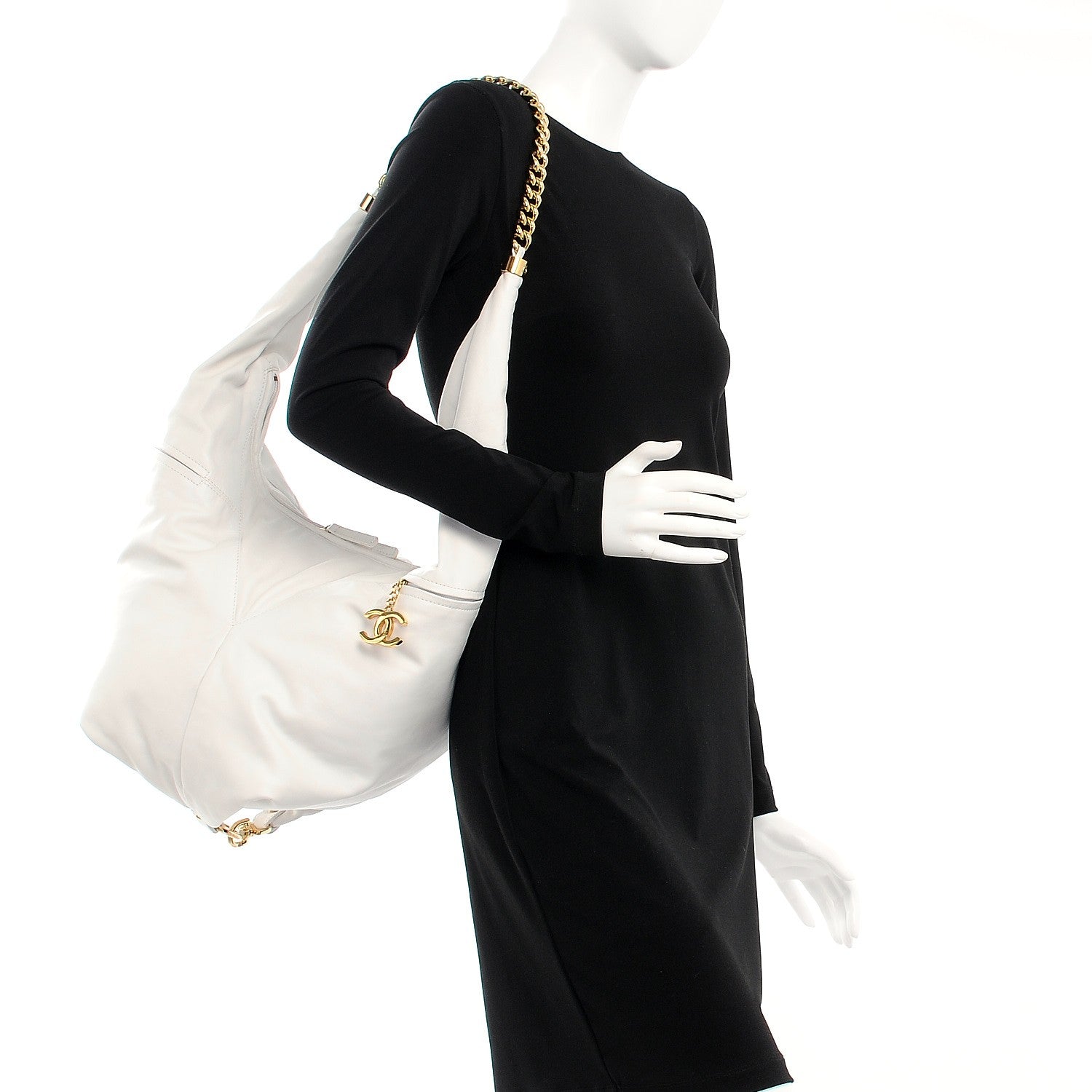 Chanel Calfskin Rodeo Drive Hobo White 2 of 9