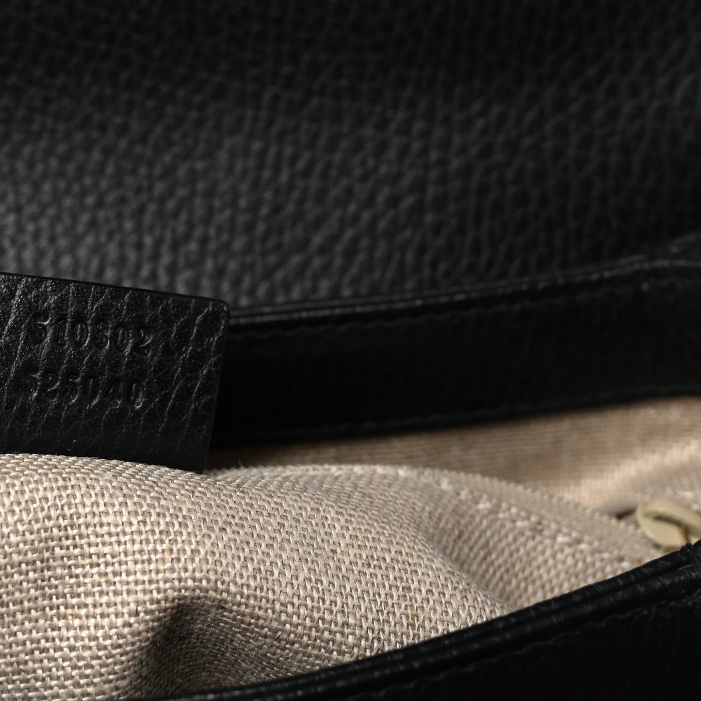 Dollar Calfskin Interlocking G Top Handle Shoulder Bag Black