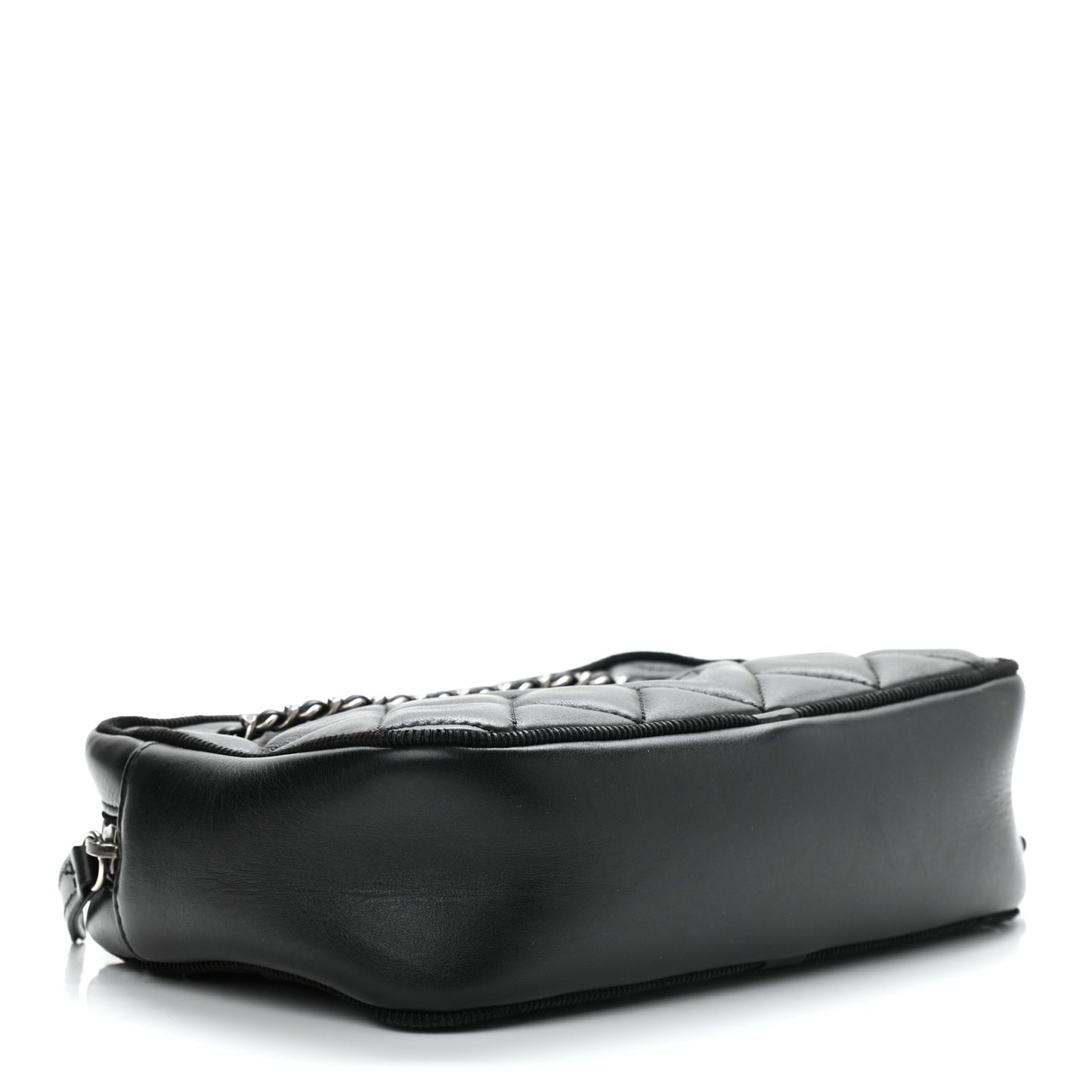 Calfskin Quilted Small Ballerine Camera Case Black