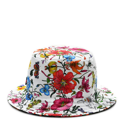 Gucci Silk Monogram Bob Reversible Flora Bucket Hat L White Multicolor 11 of 11