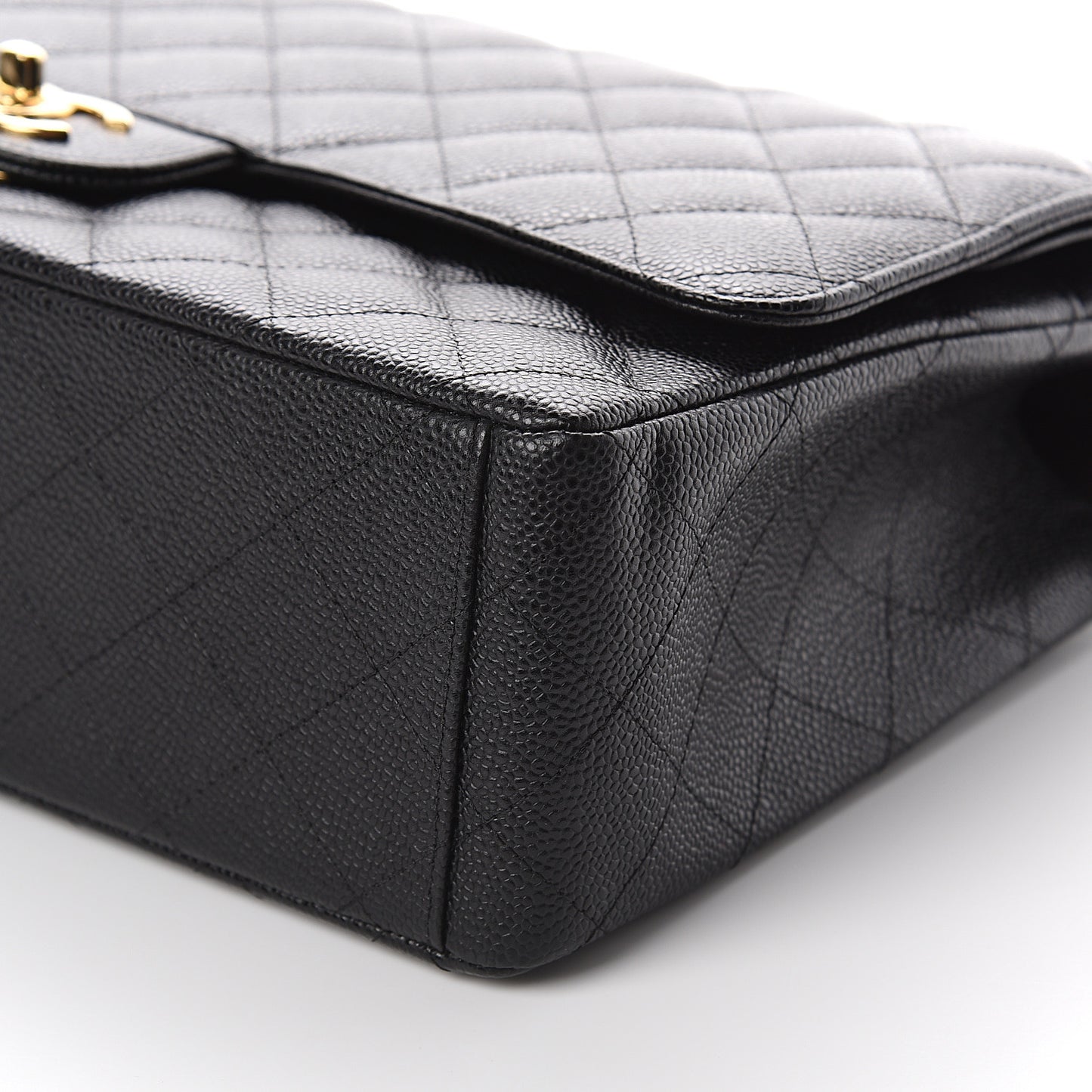 Caviar Quilted Maxi Double Flap Black