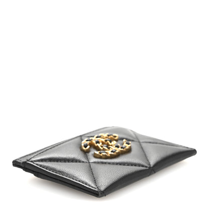 Chanel Lambskin Quilted Chanel 19 Card Holder Black 4 of 11