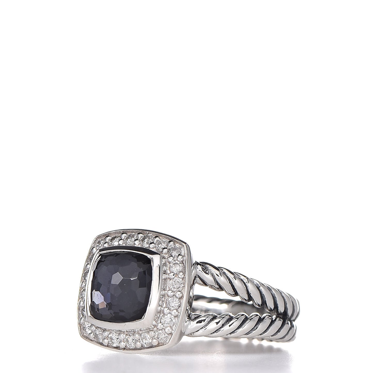 Sterling Silver Diamond Black Orchid 7mm Petite Albion Ring 50 5.25