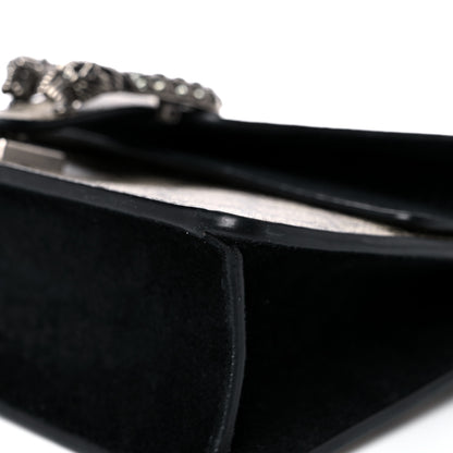 Gucci GG Supreme Monogram Suede Crystal Small Dionysus Shoulder Bag Beige Ebony Black 8 of 17