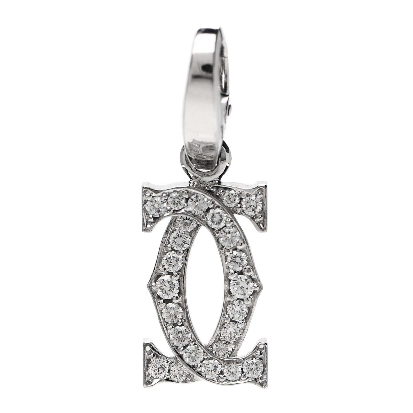 18K White Gold Diamond Logo Charm