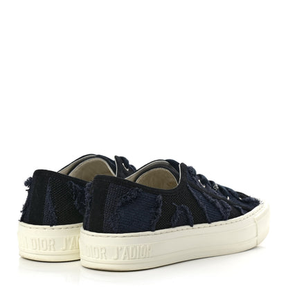 Christian Dior Canvas Camouflage Walk'N'Dior Low Top Sneakers 37 Deep Blue 4 of 11