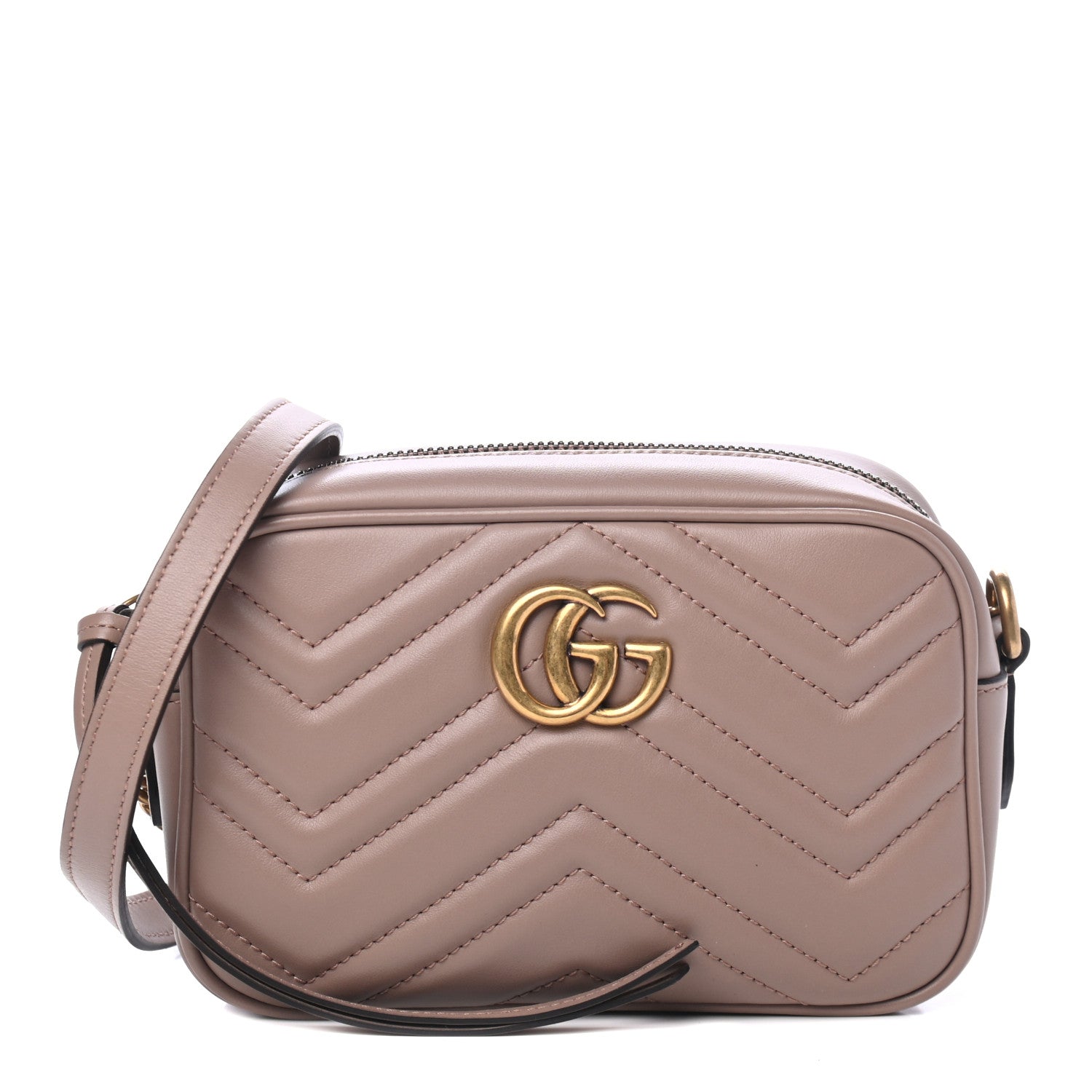 Gucci Calfskin Matelasse Mini GG Marmont Chain Shoulder Bag Porcelain Rose 1 of 5