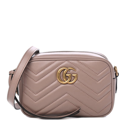 Gucci Calfskin Matelasse Mini GG Marmont Chain Shoulder Bag Porcelain Rose 1 of 5