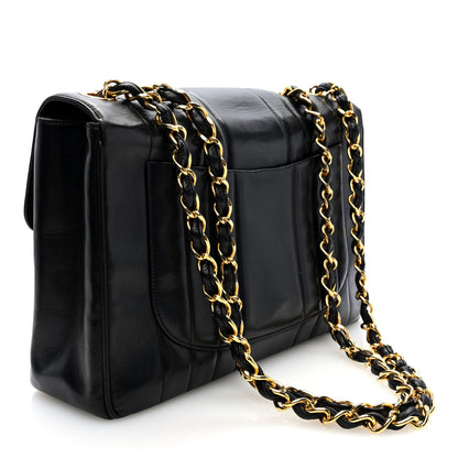 Chanel Lambskin Vertical Quilt Jumbo Single Flap Black 3 of 10