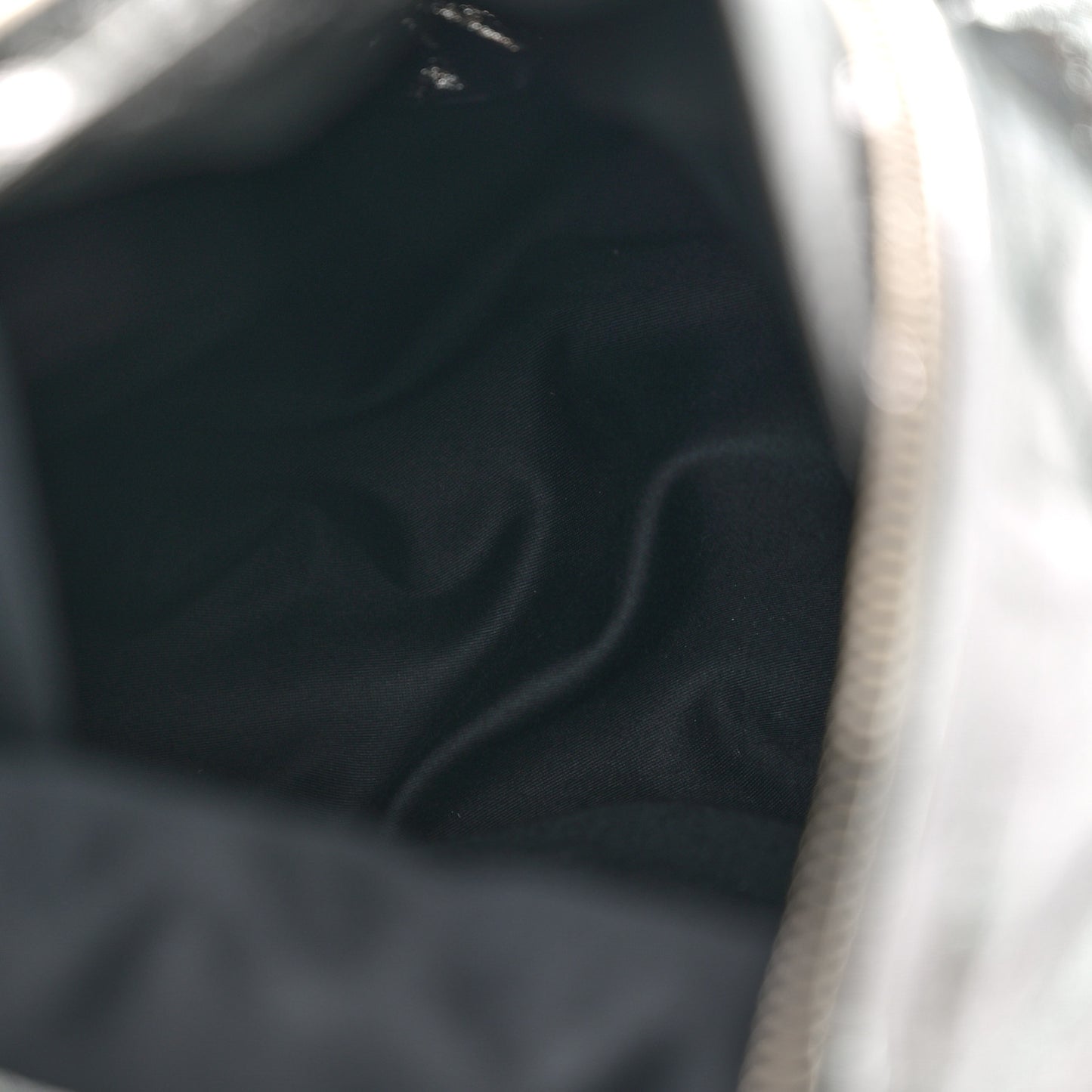 Iridescent Calfskin Backpack Is Back Dark Grey