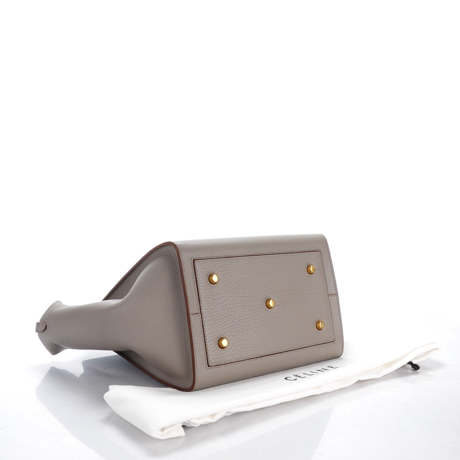 Celine Crisped Calfskin Small Tie Tote Medium Grey 4 of 10