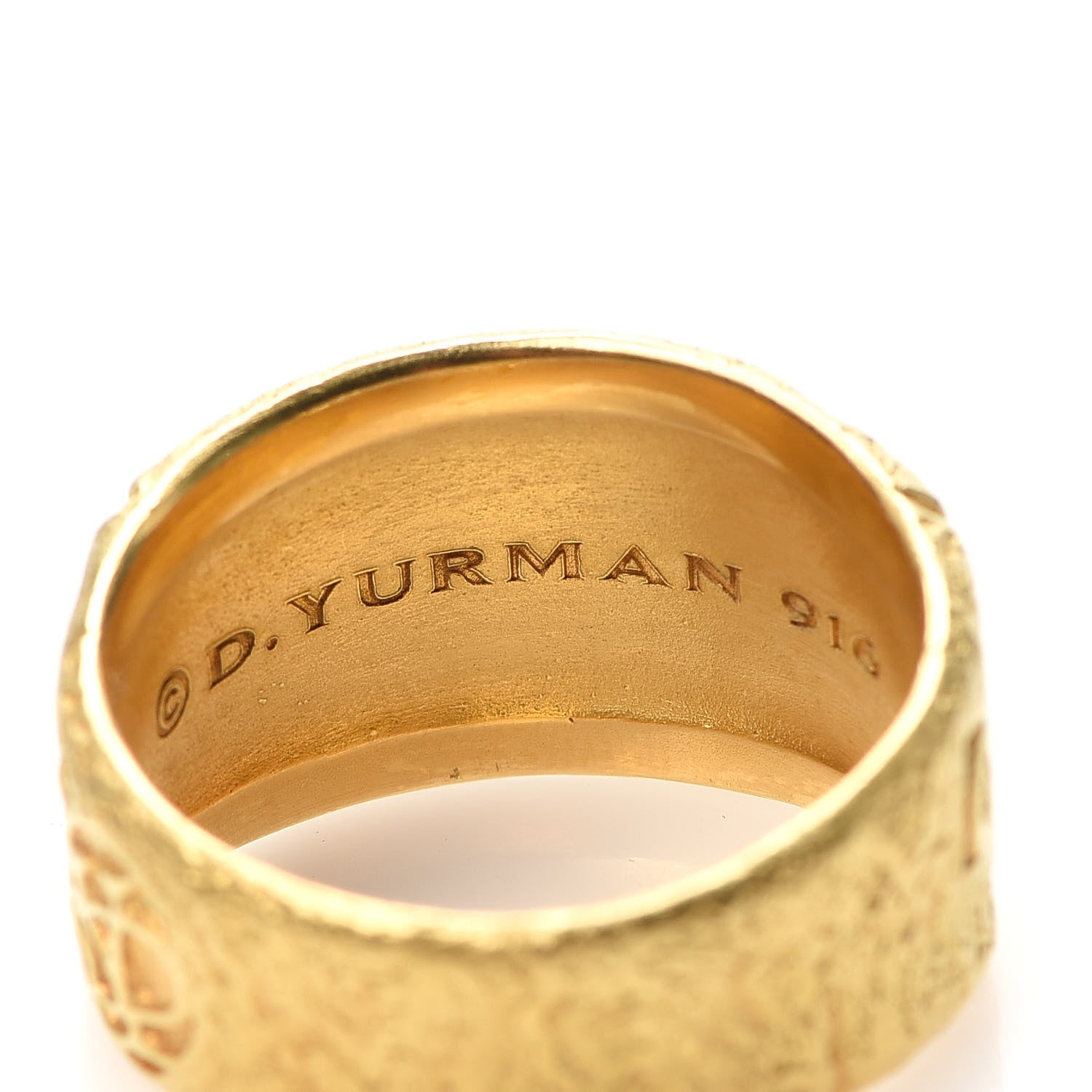 David Yurman 22K Yellow Gold 23.5mm Shipwreck Coin Ring 70 13 4 of 5