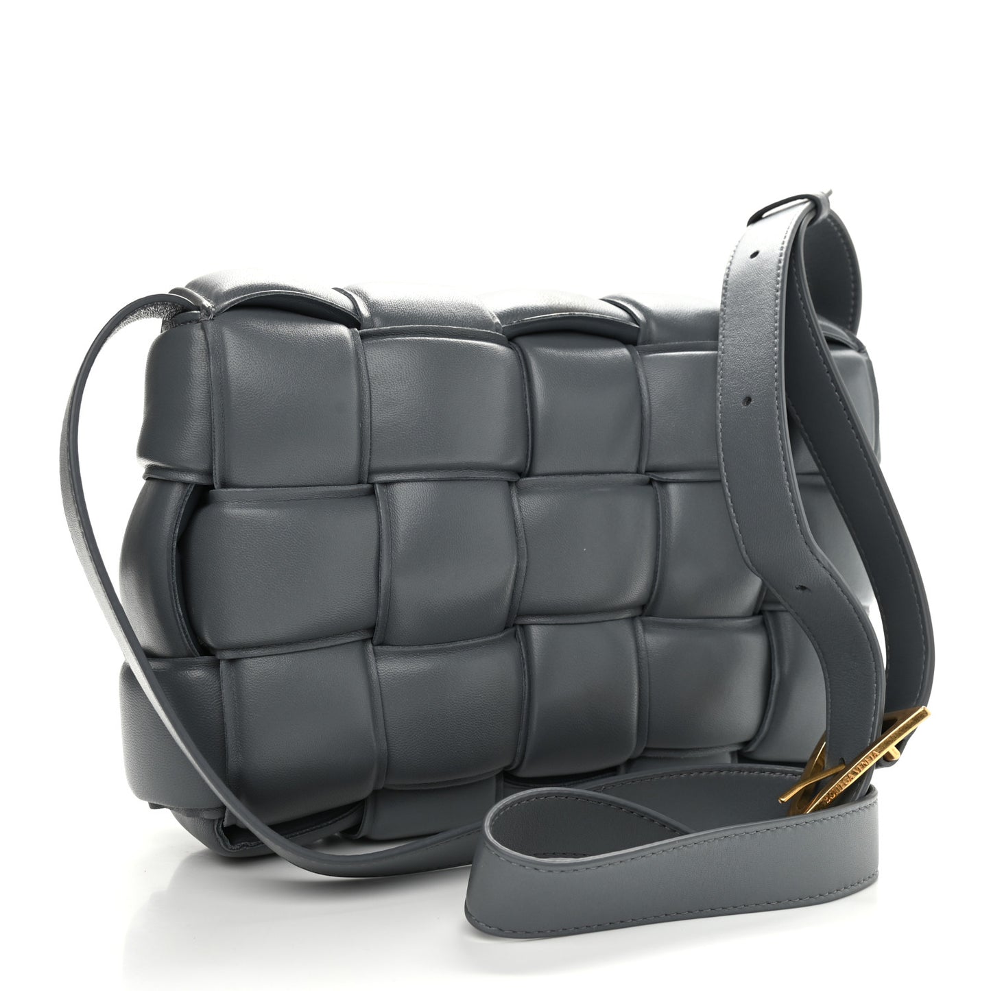 Nappa Maxi Intreccio Padded Cassette Crossbody Bag Thunder