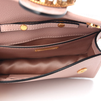 Miu Miu Goatskin Madras Soft Calfskin Crystal Pearl Embellished Shoulder Bag Orchidea 7 of 8