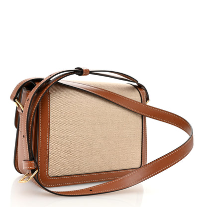 Celine Textile Natural Calfskin Teen Triomphe White Tan 3 of 10