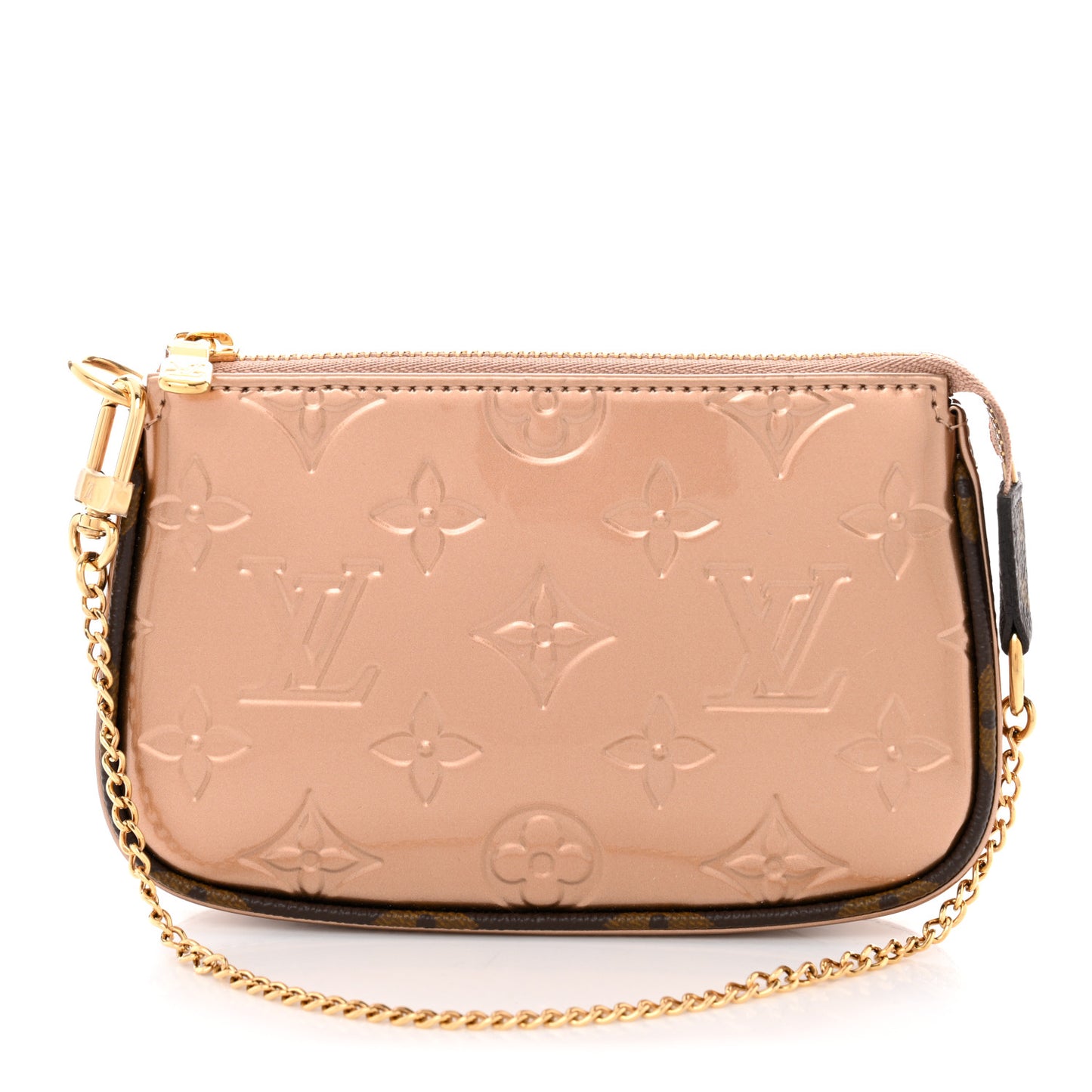 Metallic Vernis Mini Pochette Accessories Rose Gold