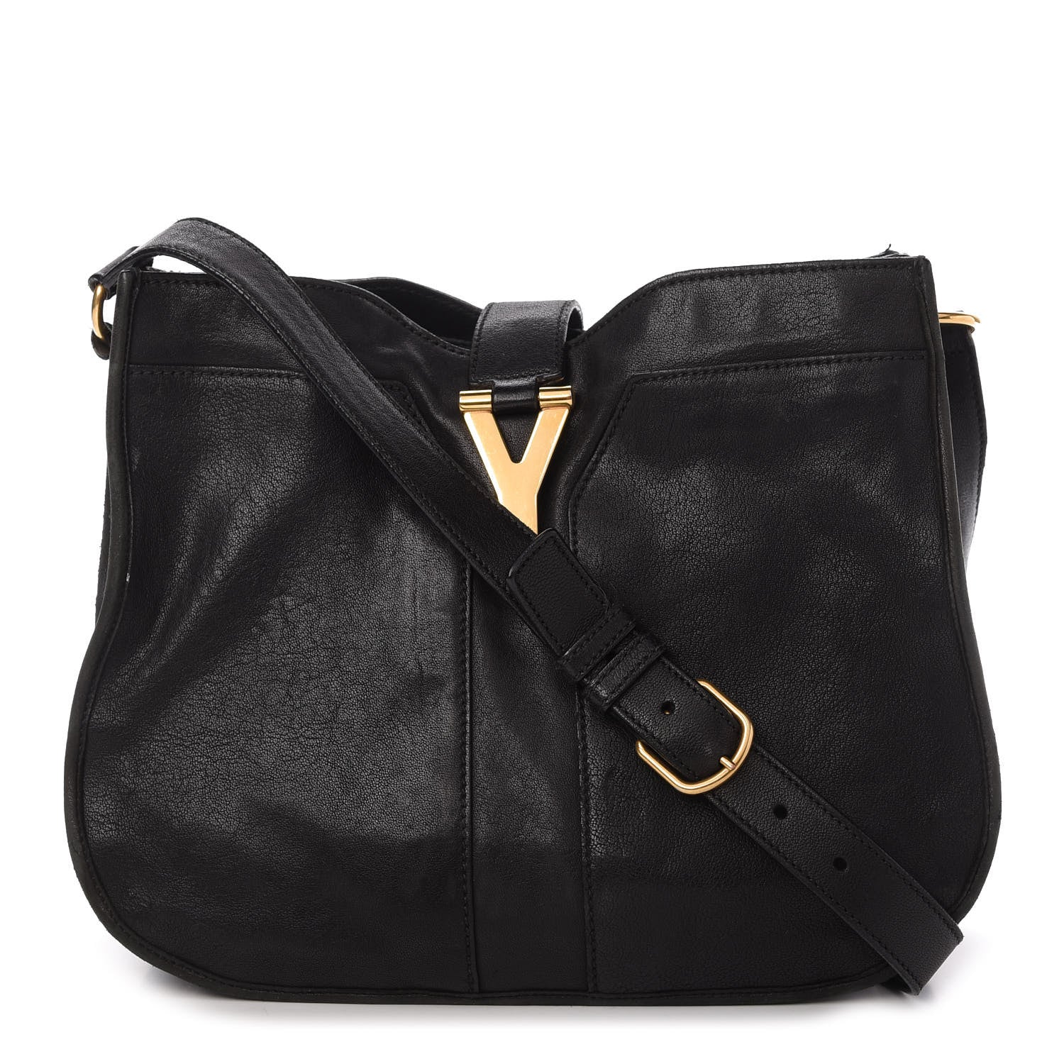 Saint Laurent Sheepskin Medium Chyc Shoulder Bag Black 1 of 15
