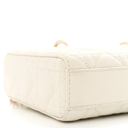 Christian Dior Lambskin Cannage Medium Lady D-Joy White 9 of 13