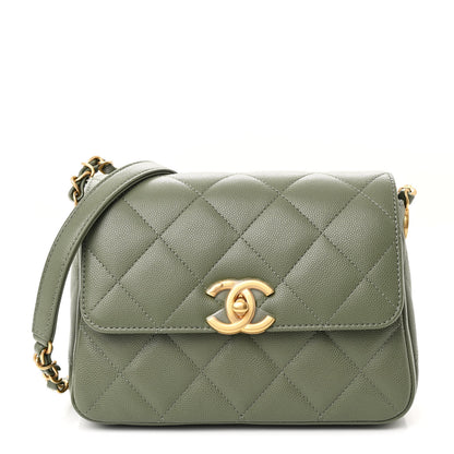 Chanel Shiny Caviar Quilted Mini Flap Khaki 1 of 11
