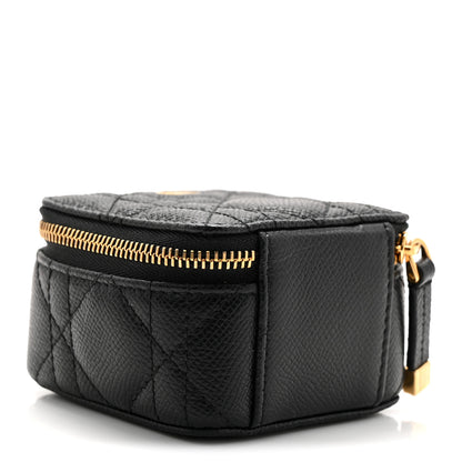 Christian Dior Grained Calfskin Cannage Mini Caro Jewelry Case Black 3 of 7