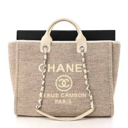 Chanel Mixed Fibers Calfskin Medium Deauville Tote Light Grey 11 of 11
