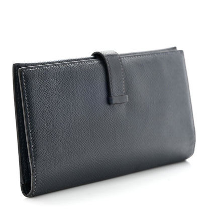 Hermes Epsom Bearn Gusset Wallet Bleu Indigo 3 of 11