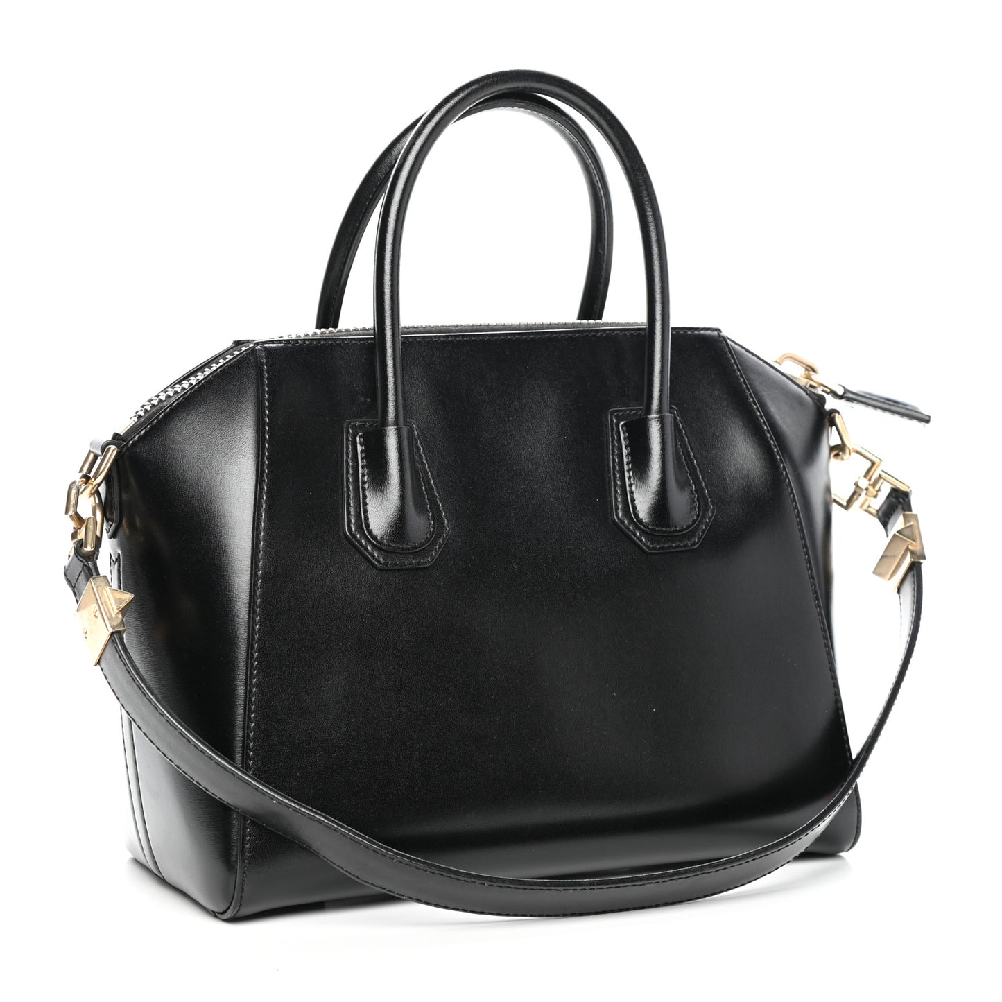 Shiny Lord Calfskin Small Antigona Black