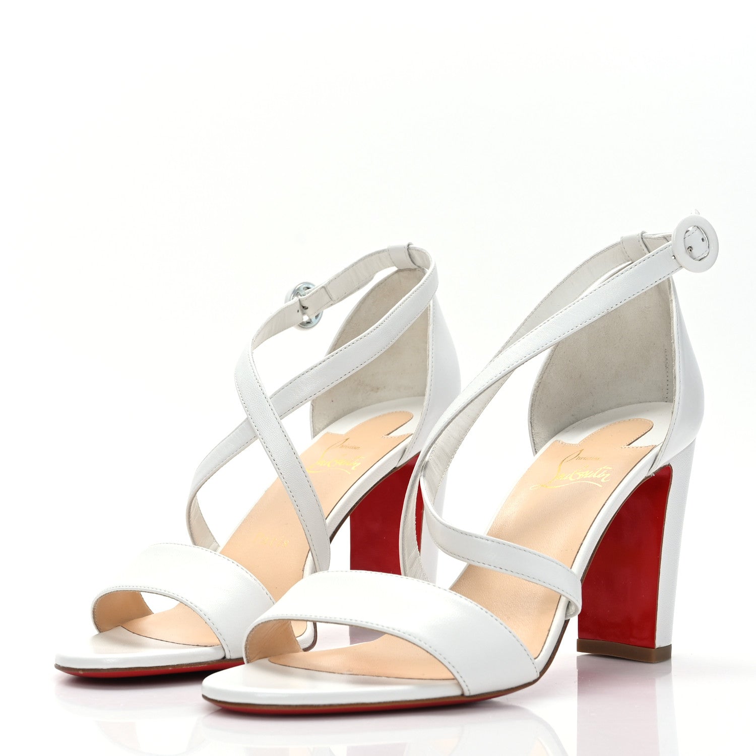 Christian Louboutin Kid Loubi Bee Alta 85 Sandals 39.5 White 3 of 7