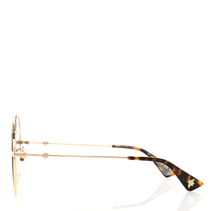 Gucci Round Frame Sylvie Web Sunglasses GG0105S Gold 3 of 8