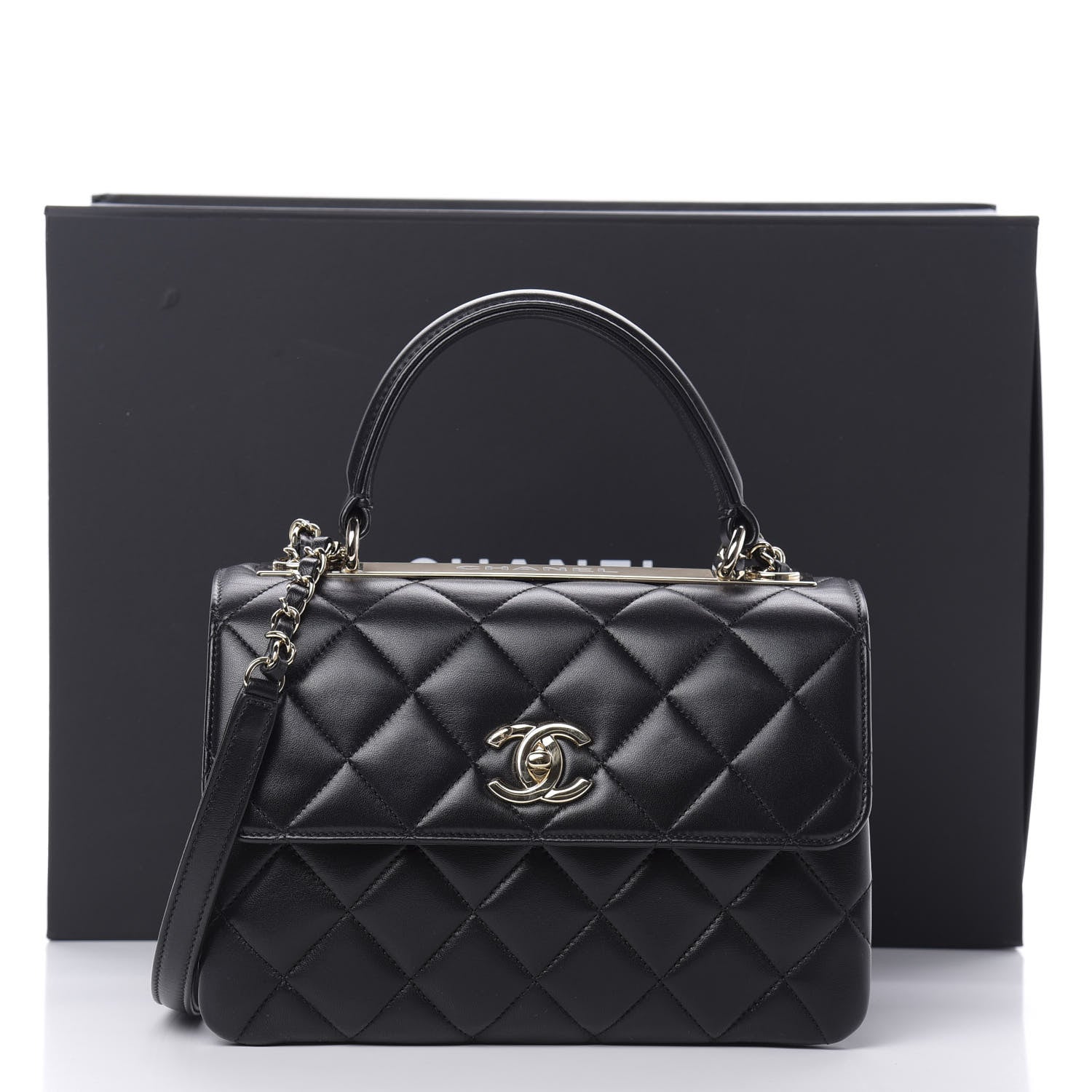 Chanel Lambskin Quilted Small Trendy CC Dual Handle Flap Bag Black 12 of 12
