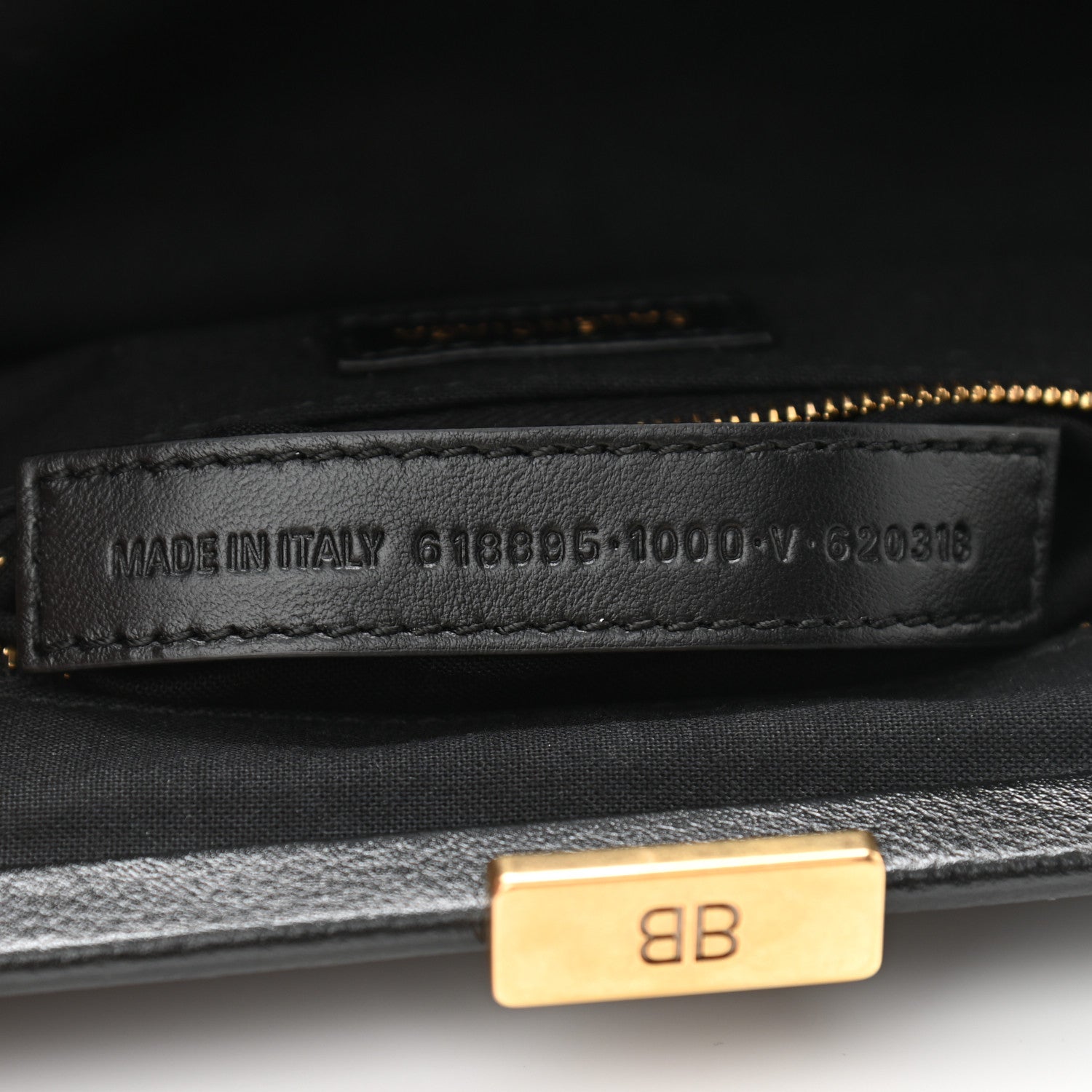 Balenciaga Grained Calfskin Logo Cloud Clutch XS Black 9 of 11