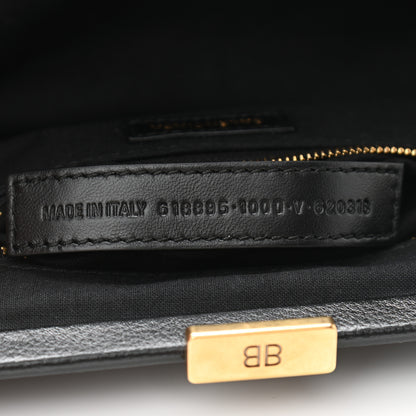 Balenciaga Grained Calfskin Logo Cloud Clutch XS Black 9 of 11