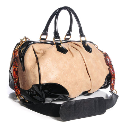 Louis Vuitton Calfskin Patent Embossed Monogram Stephen Ivory 3 of 7