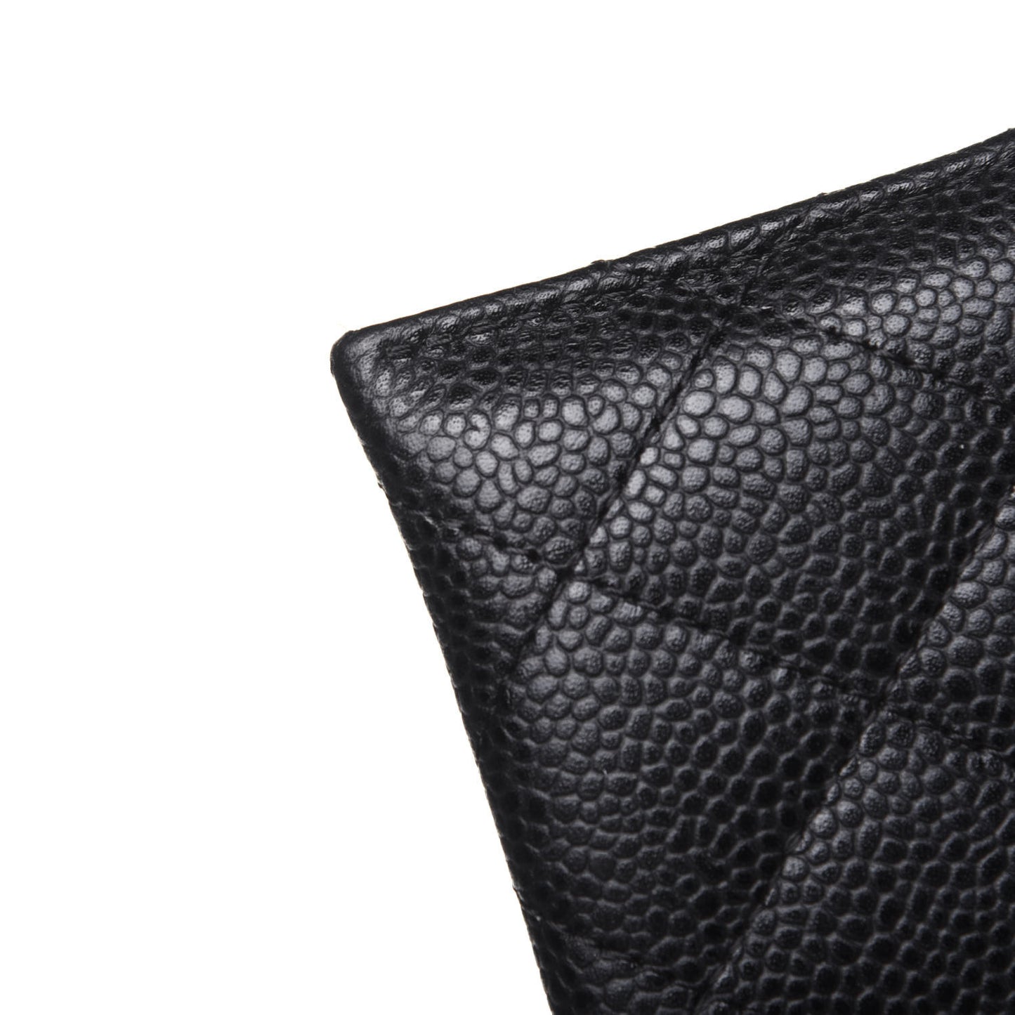 Caviar Quilted Card Holder Black