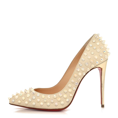 Christian Louboutin Patent Follies Spikes 100 Pumps 35.5 White 1 of 8