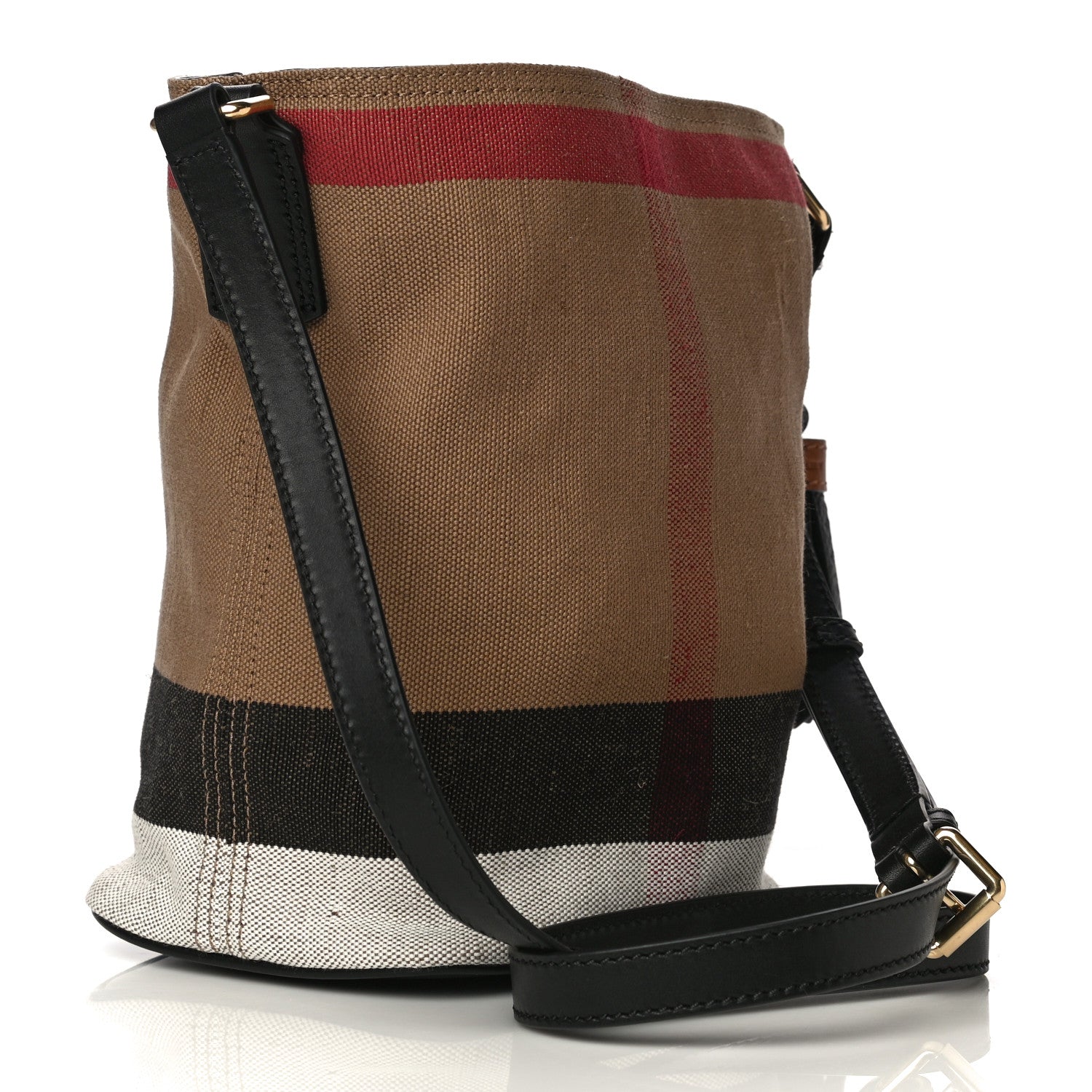 Burberry Canvas Mega Check Mini Ashby Tassel Crossbody Black 3 of 8