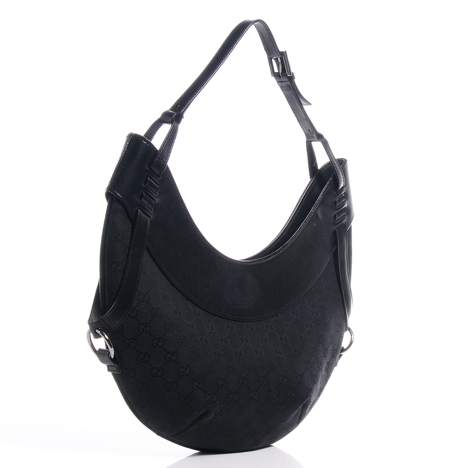 Gucci Monogram Half Moon Hobo Black 3 of 7