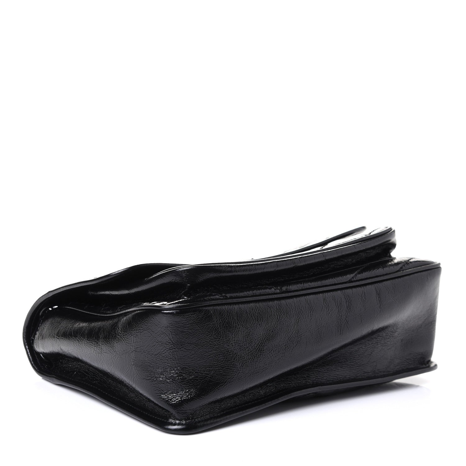 Saint Laurent Crinkled Calfskin Matelasse Monogram Medium Niki Chain Satchel Black 6 of 8