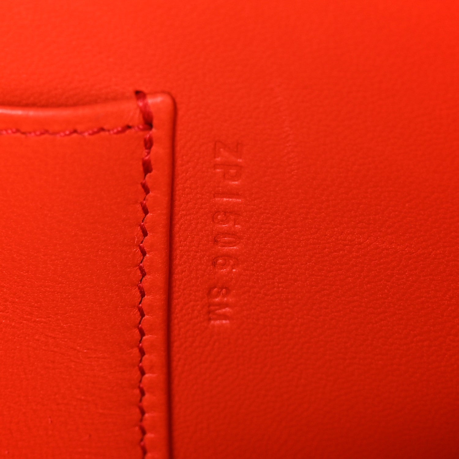 Hermes Veau Doblis Kelly Cut Clutch Pochette Capucine 7 of 9