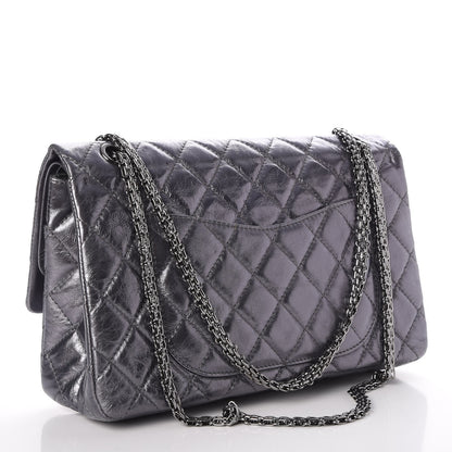 Chanel Metallic Aged Calfskin Quilted 2.55 Reissue 227 Flap Dark Silver 4 of 10