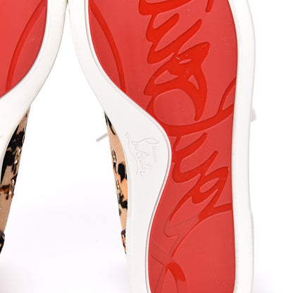 Christian Louboutin Velvet Floral Bip Bip Orlato High Top Flat Sneakers 37.5 Beige 6 of 9