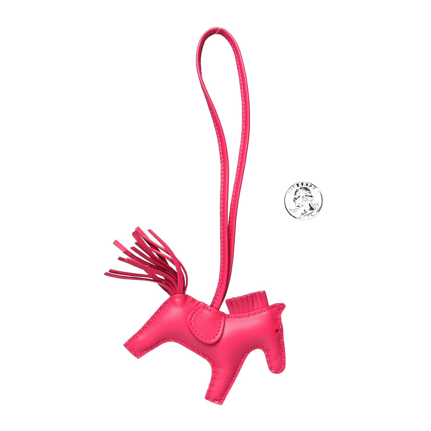 Milo Lambskin Grigri Rodeo Horse Bag Charm PM Rose Mexico