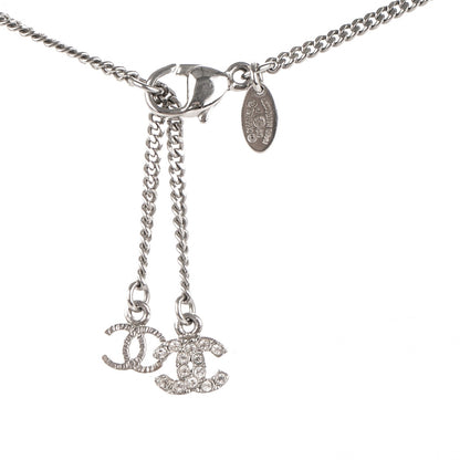 Chanel Crystal Baguette Pearl CC Necklace Silver 4 of 6