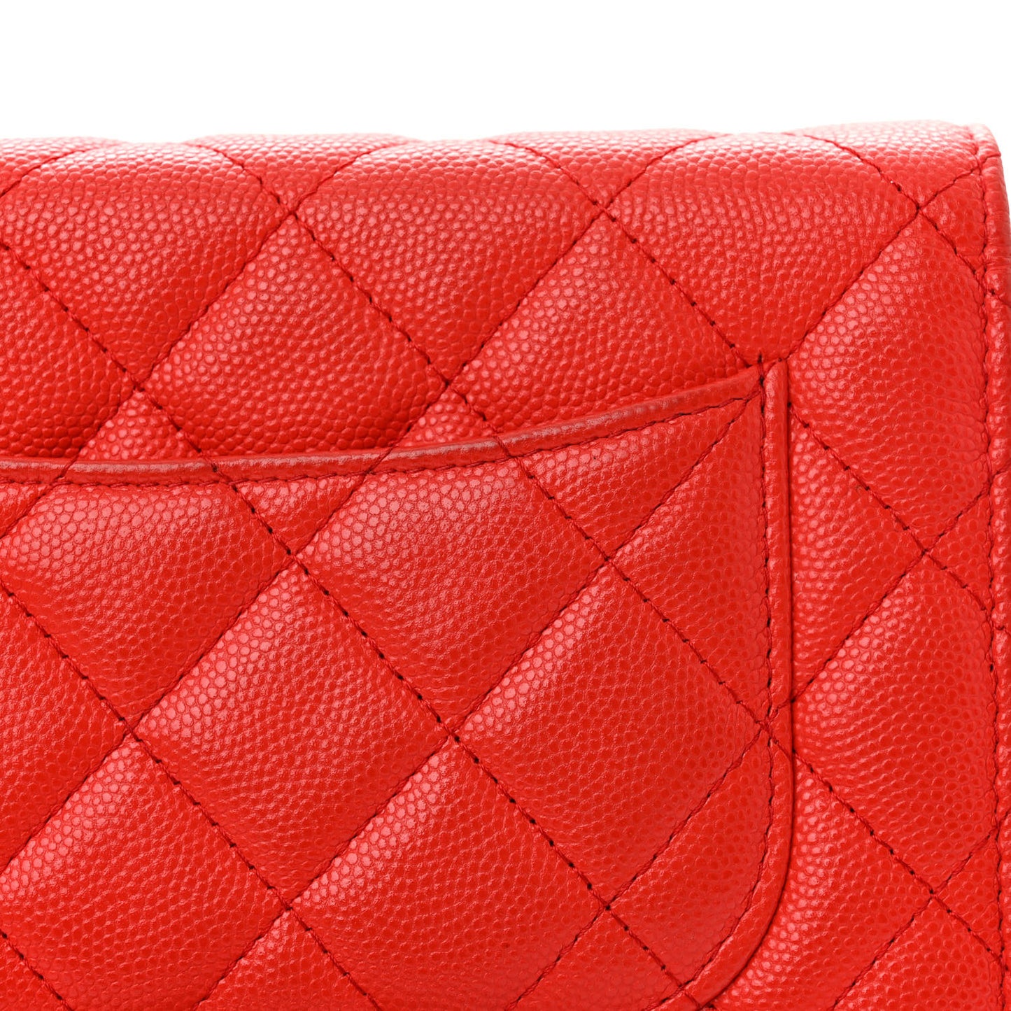 Caviar Quilted Wallet On Chain WOC Red