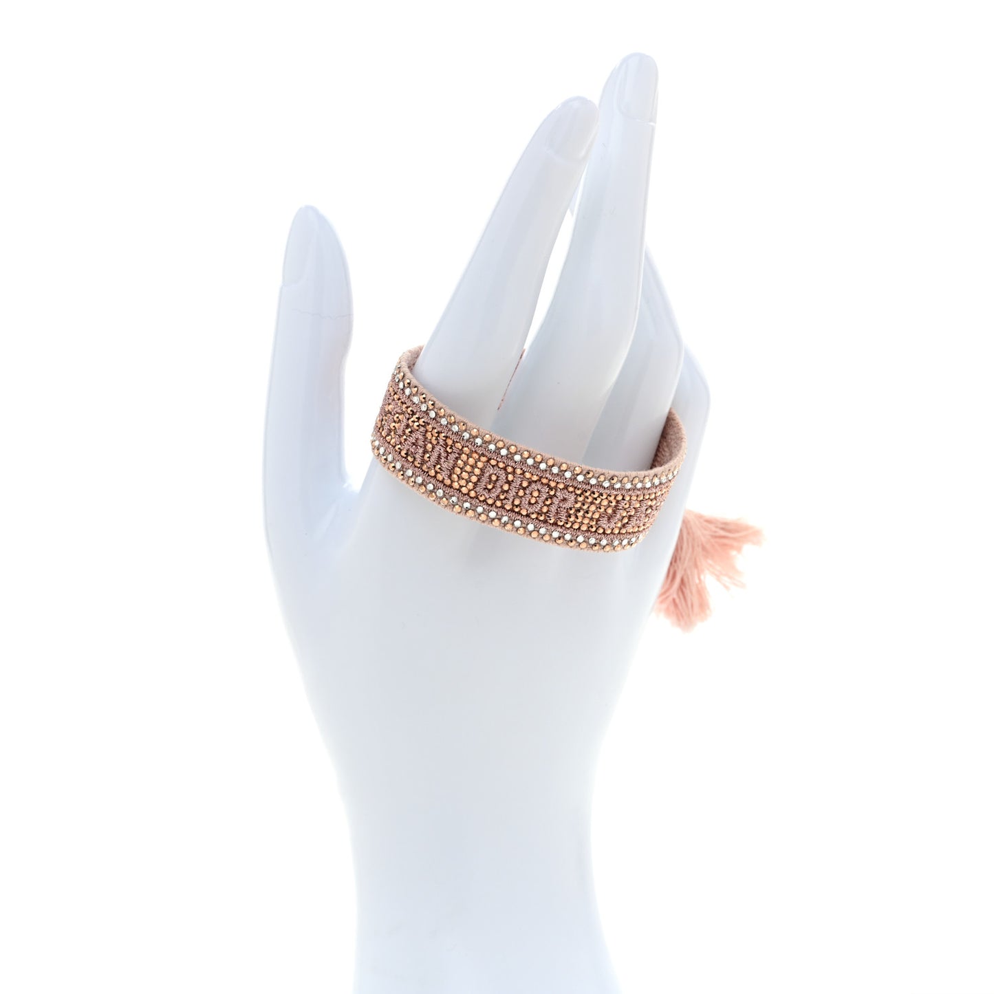 Woven Cotton Crystal Embroidered J'Adior Friendship Bracelet Pink